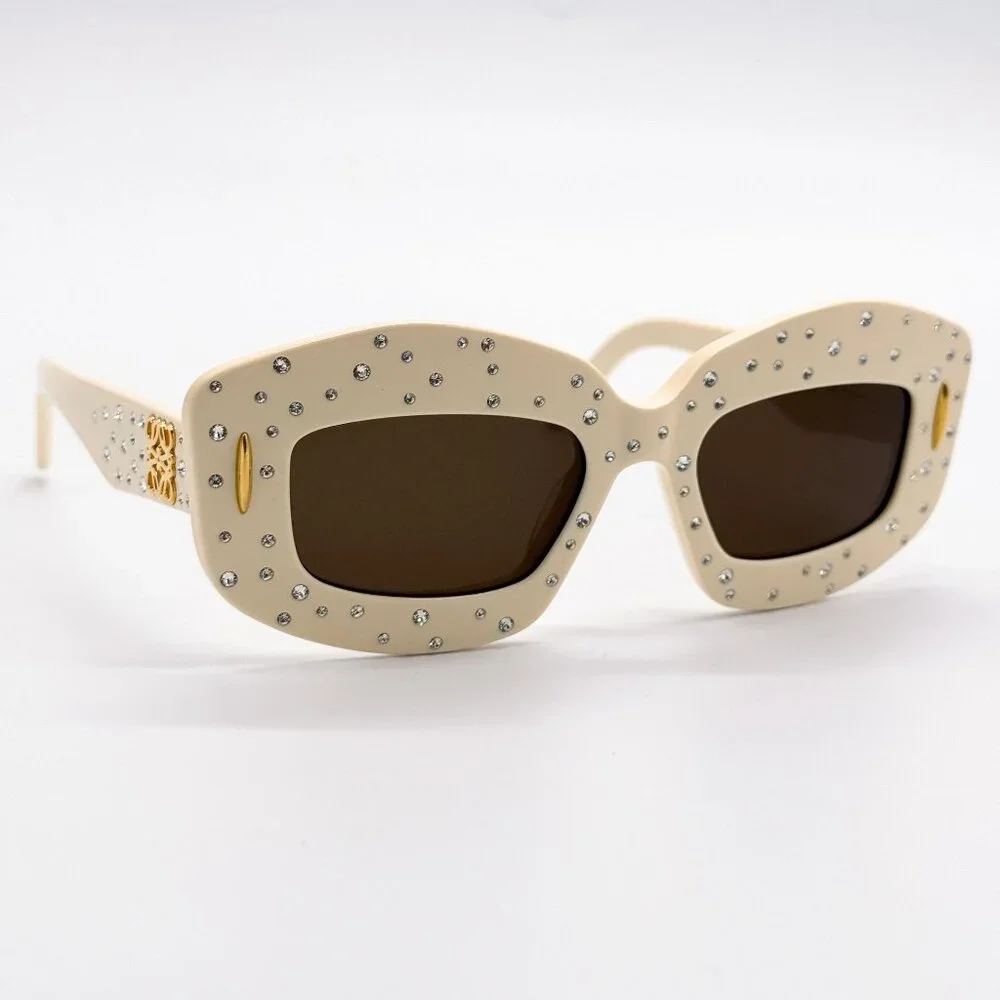 NEW LOEWE SUNGLASSES LW4114IS 25E IVORY WOMEN EYEWEAR